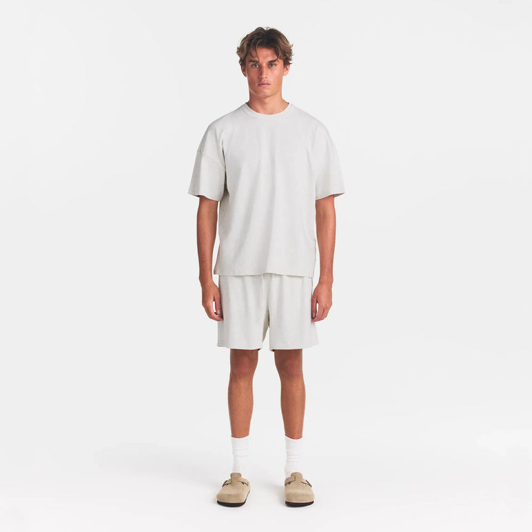 JERSEY LOUNGE MENS OVERSIZED T-SHIRT | CHALK HEATHER