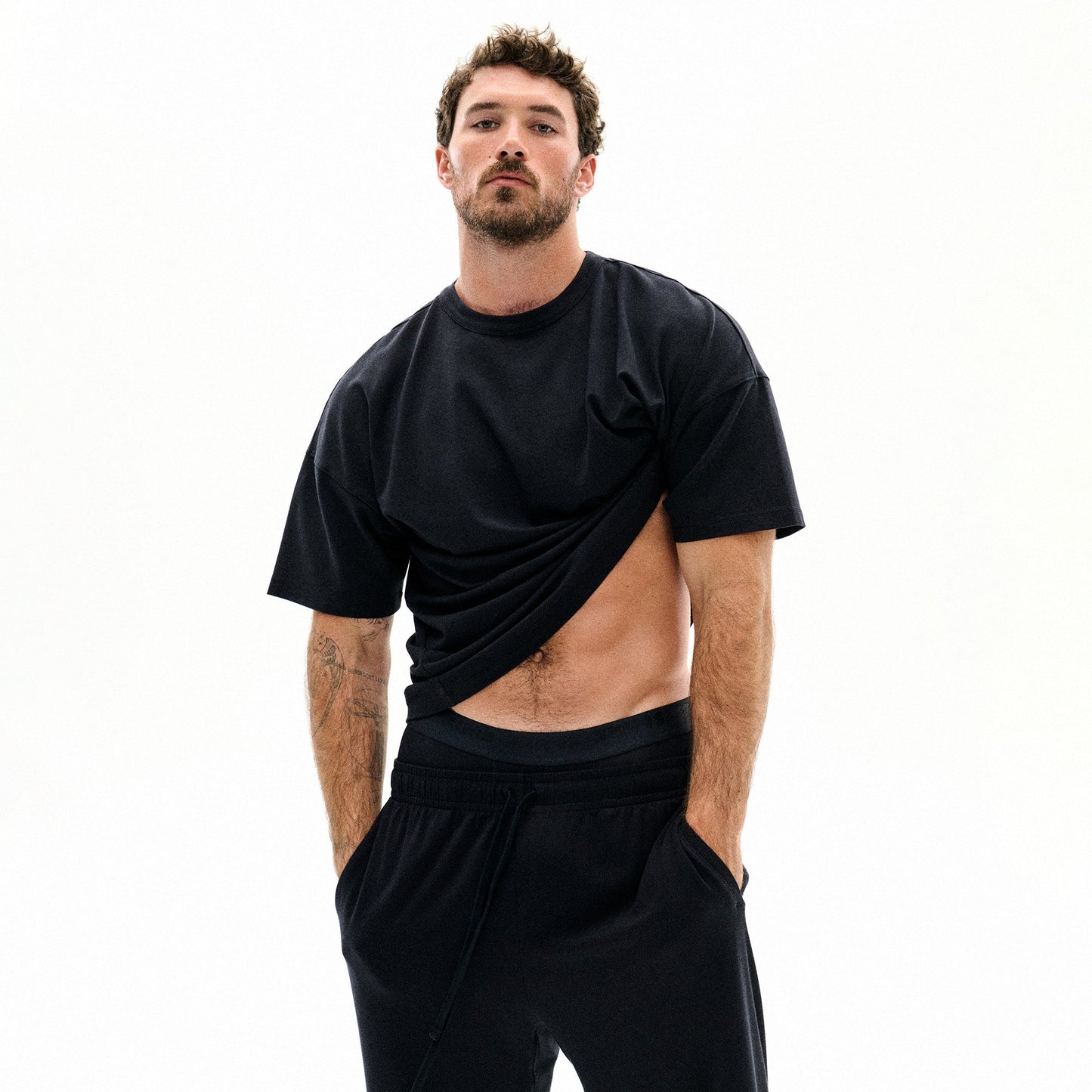 JERSEY LOUNGE MENS OVERSIZED T-SHIRT | OBSIDIAN