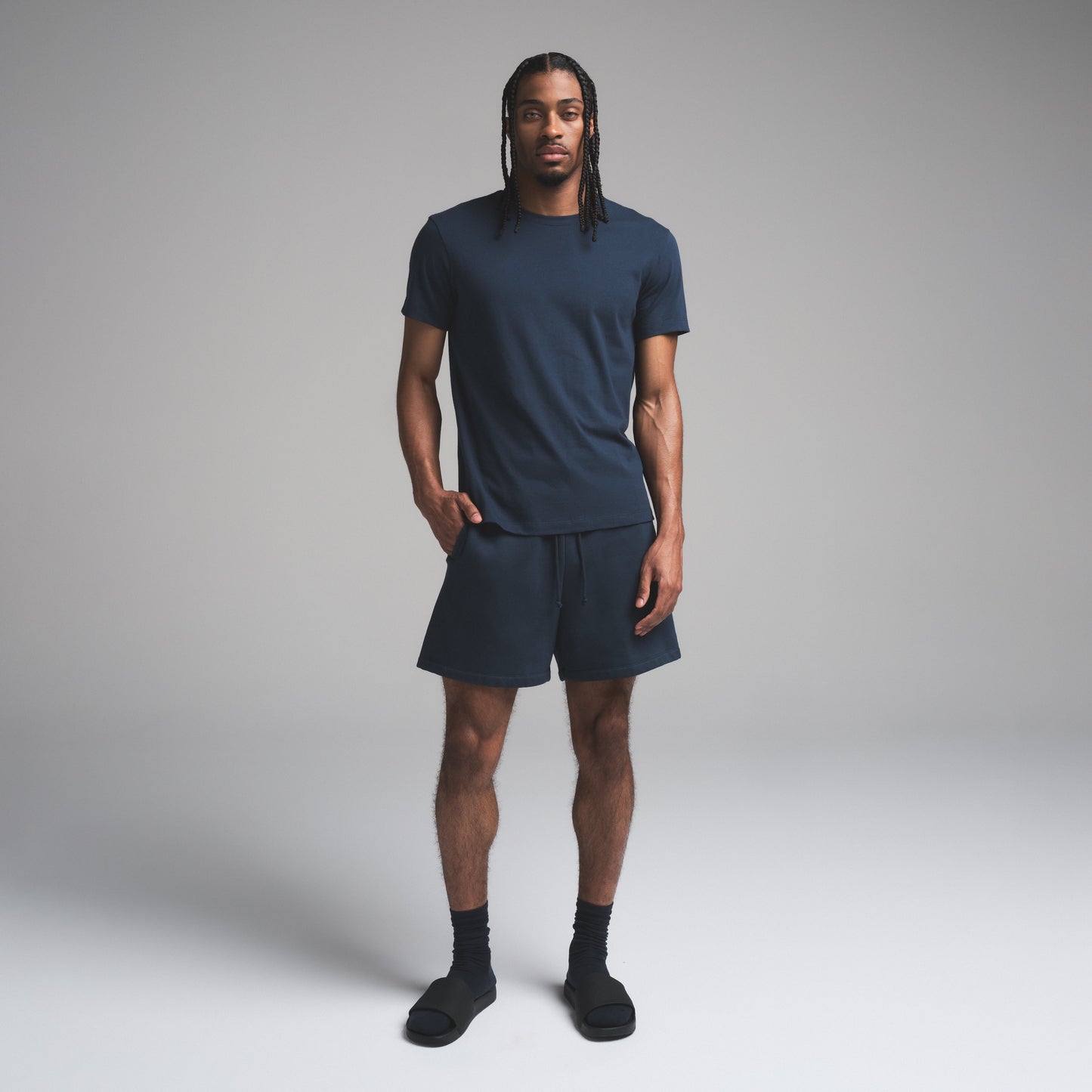 SKIMS COTTON MENS CLASSIC T-SHIRT | NAVY