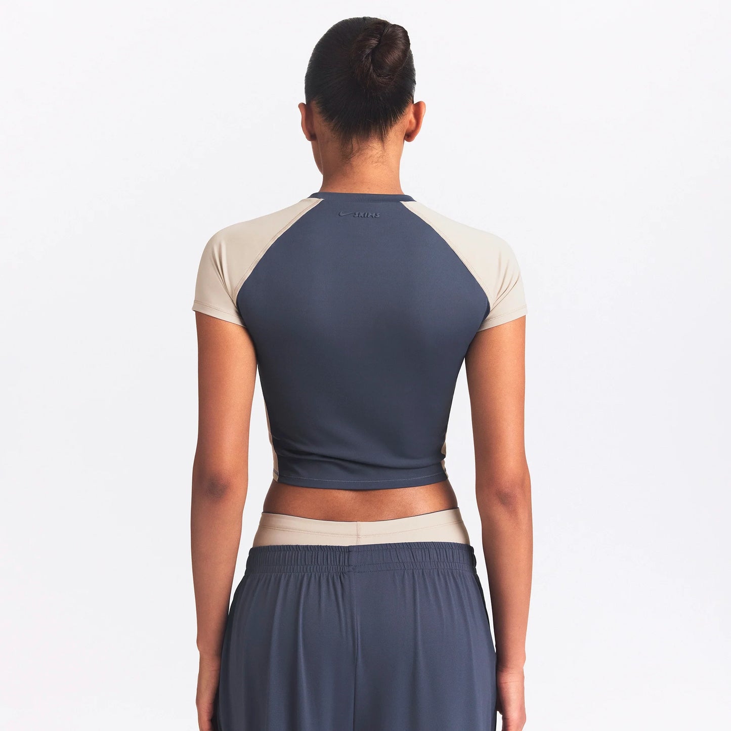 NikeSKIMS MATTE SHINE MIX CROPPED BABY TEE | DEEP ROYAL AND STONE