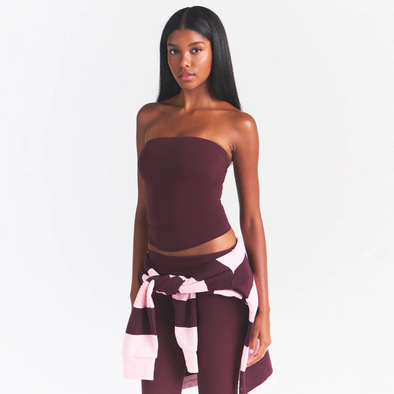 COTTON JERSEY TUBE TOP | CURRANT