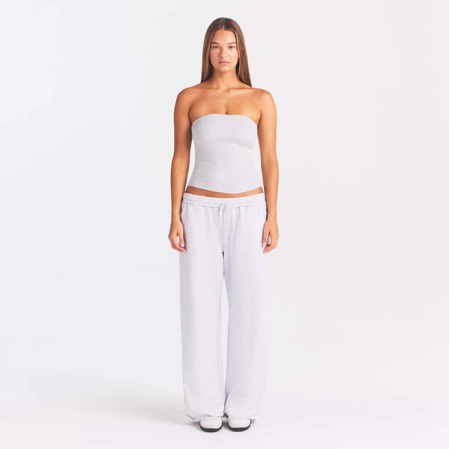 COTTON JERSEY TUBE TOP | LIGHT HEATHER GREY