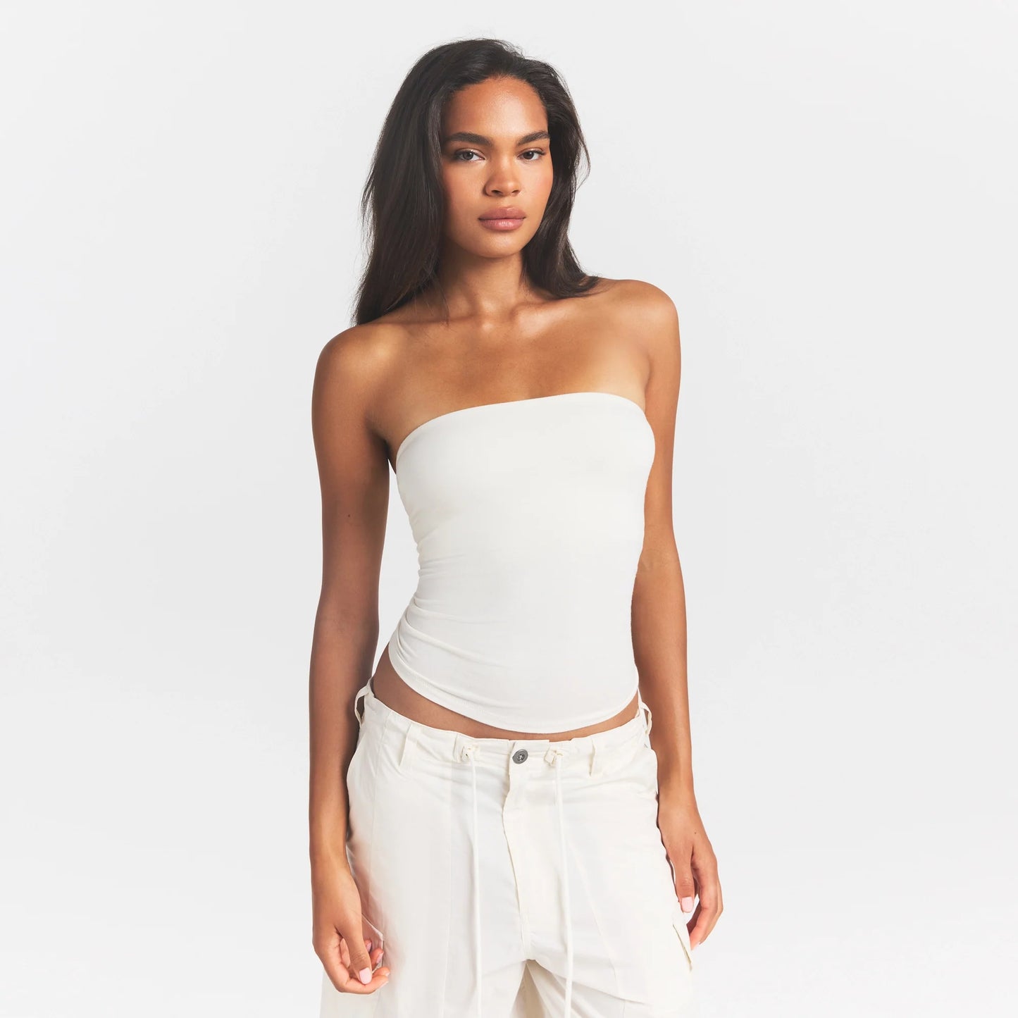 COTTON JERSEY TUBE TOP | MARBLE