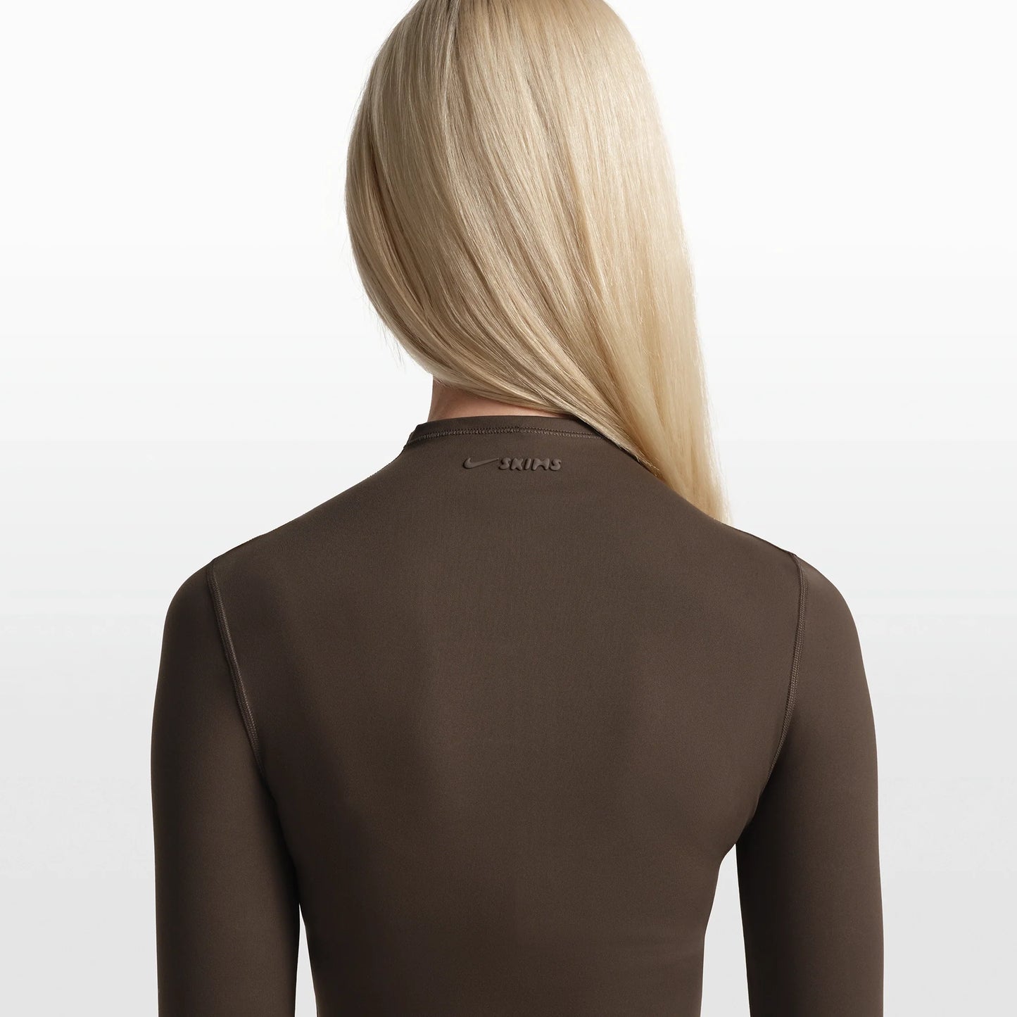 NikeSKIMS MATTE ZIP FRONT TOP | DARK SEPIA