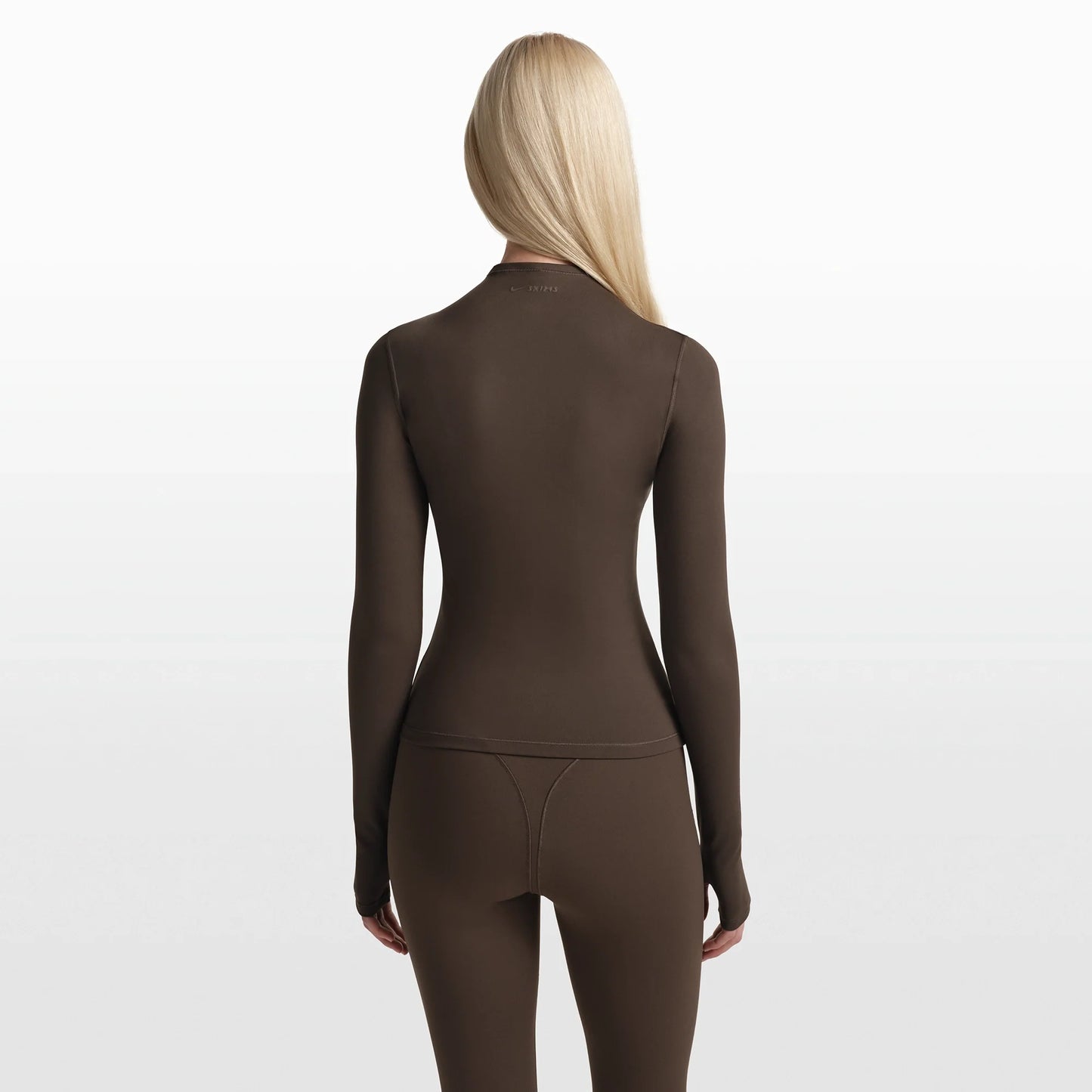 NikeSKIMS MATTE ZIP FRONT TOP | DARK SEPIA
