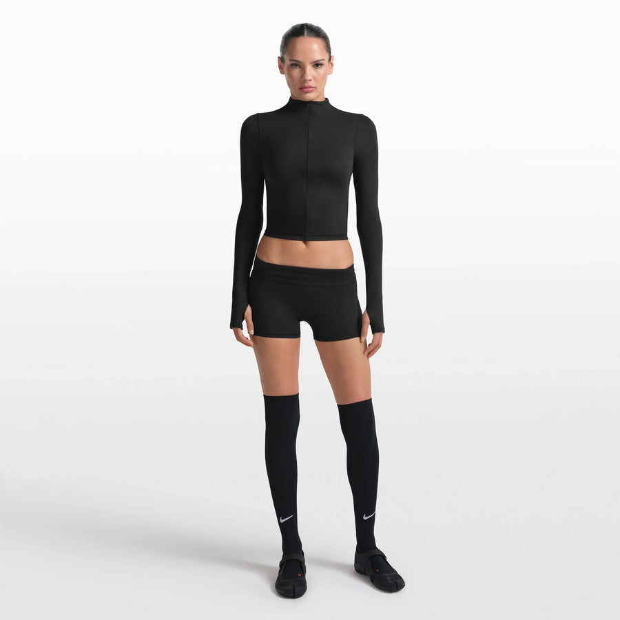 NikeSKIMS MATTE ZIP FRONT TOP | OBSIDIAN