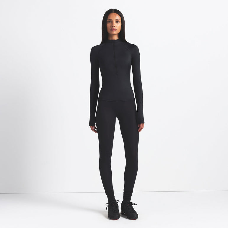 NikeSKIMS SHINE LONG SLEEVE HALF ZIP | OBSIDIAN