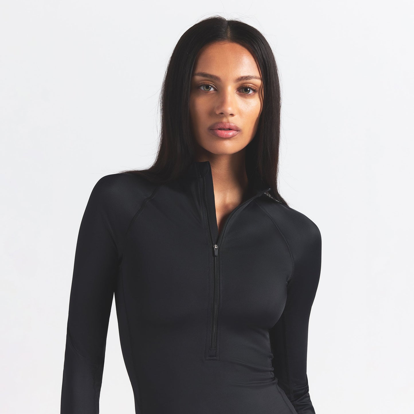 NikeSKIMS SHINE LONG SLEEVE HALF ZIP | OBSIDIAN