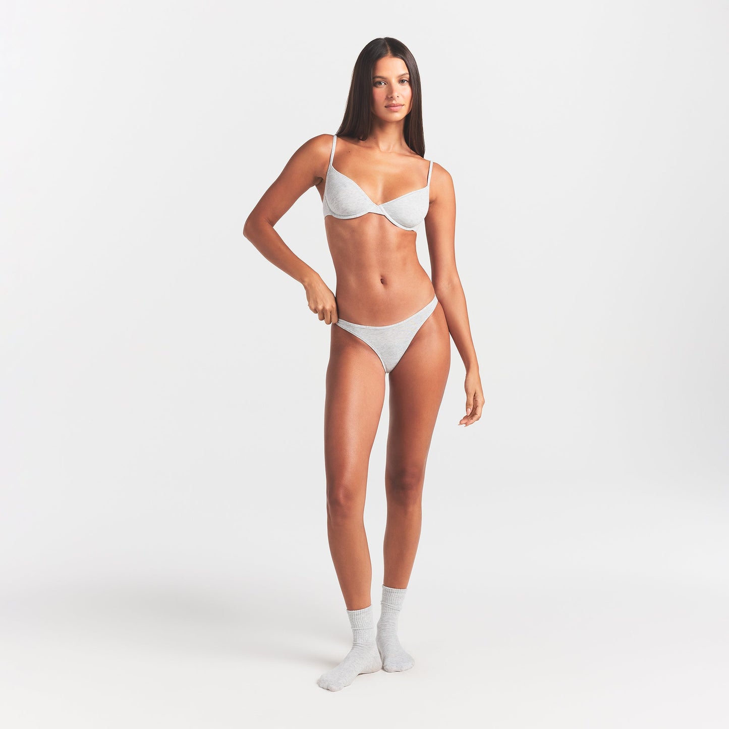 EVERYDAY COTTON BIKINI | LIGHT HEATHER GREY