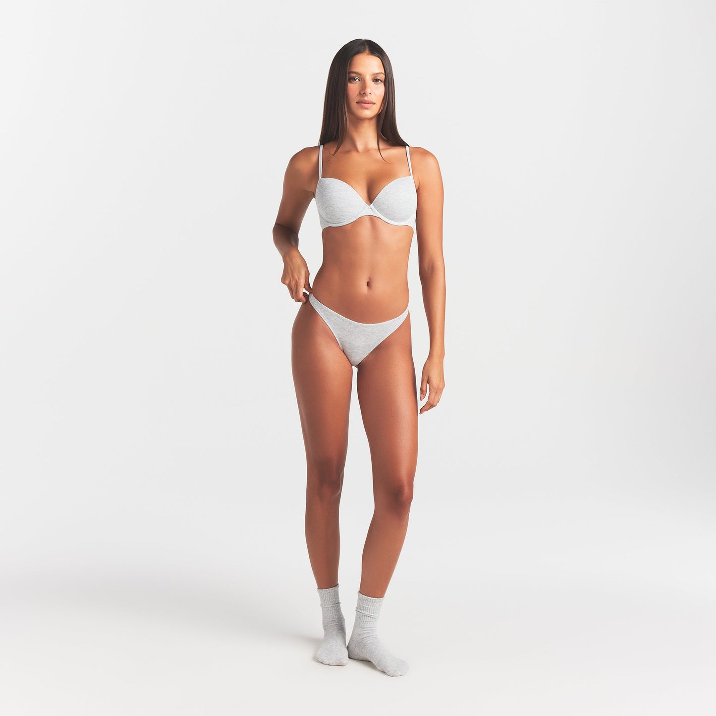 EVERYDAY COTTON THONG | LIGHT HEATHER GREY