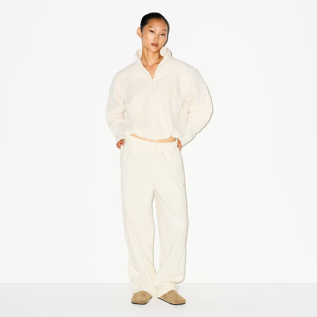 FLEECE LOUNGE STRAIGHT LEG PANT | ECRU
