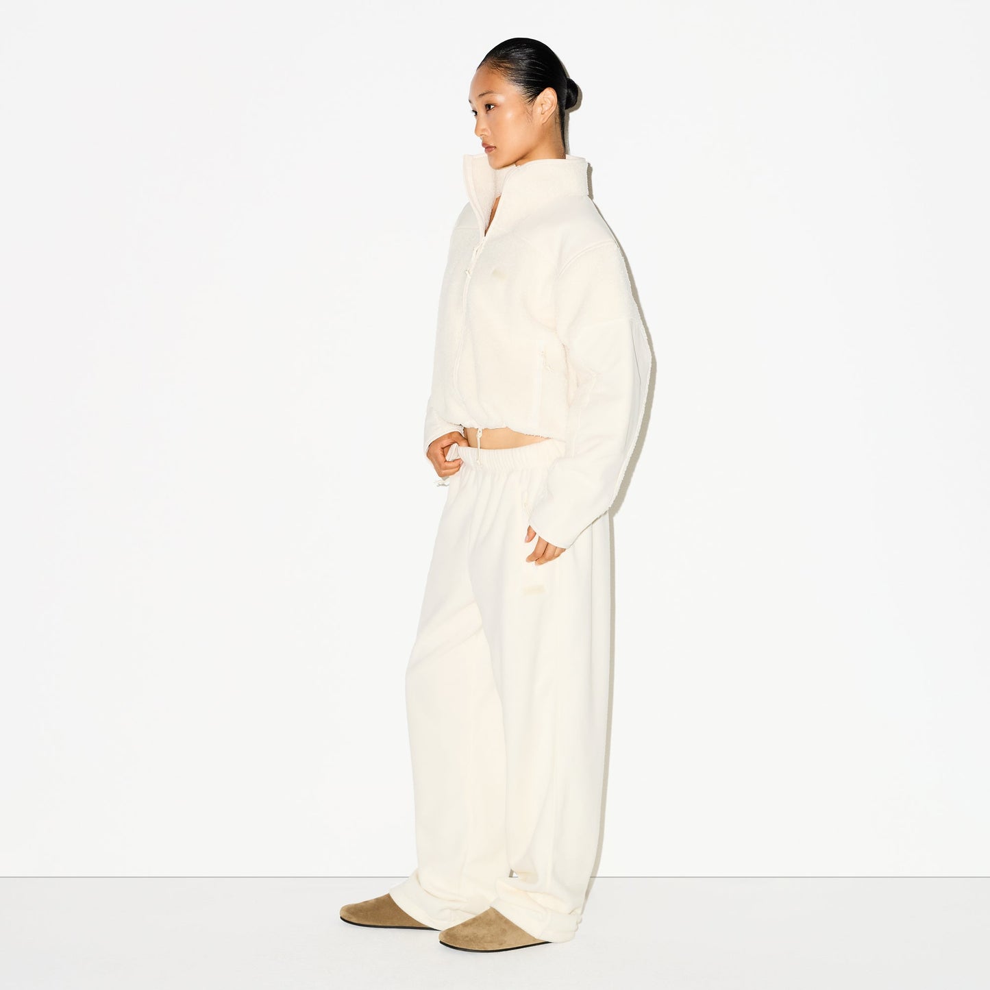 OUTDOOR FLEECE STRAIGHT LEG PANT | ECRU