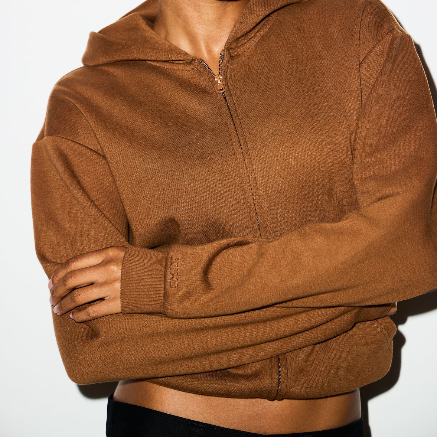 COTTON FLEECE CLASSIC ZIP UP HOODIE | BISON
