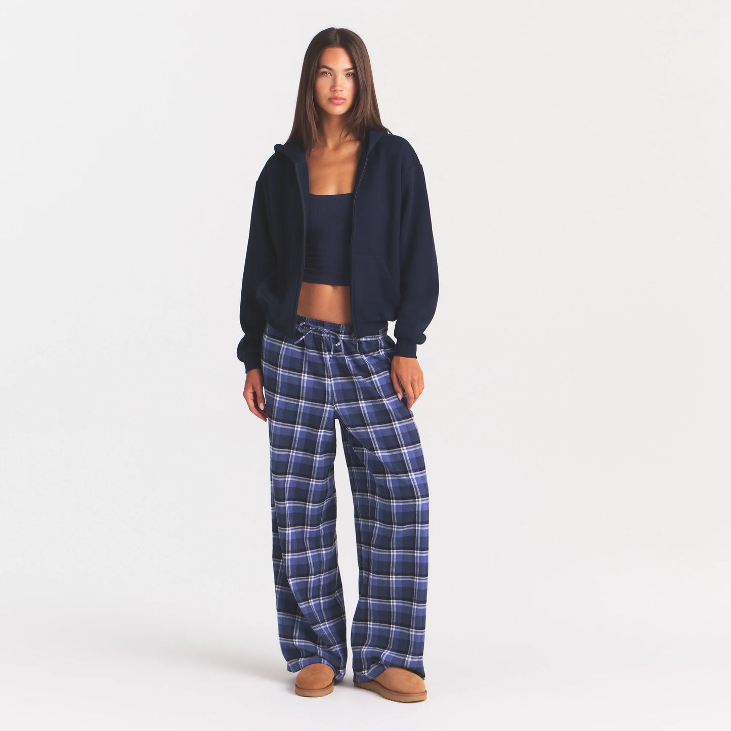 COTTON FLEECE CLASSIC ZIP UP HOODIE | NAVY