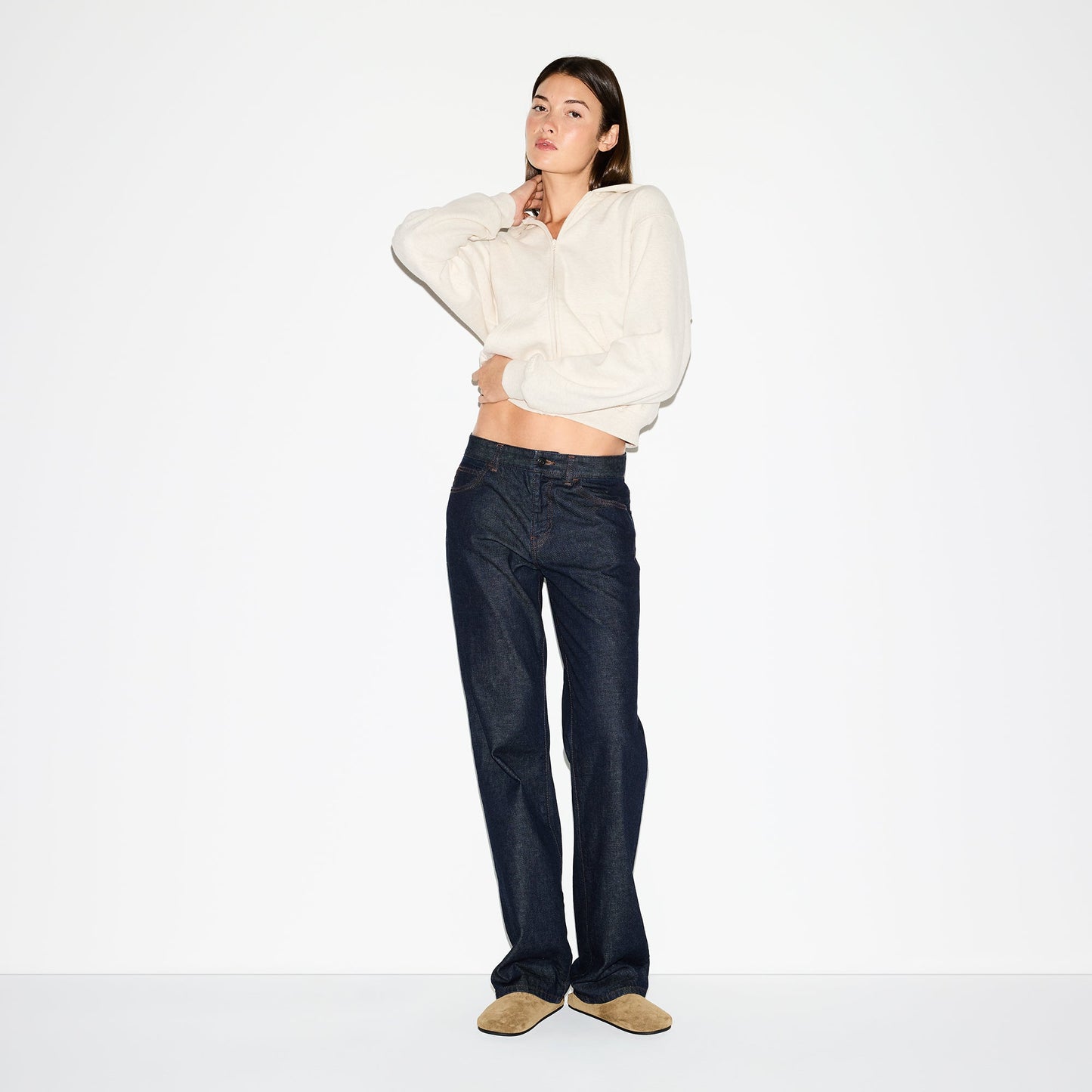 COTTON FLEECE CLASSIC ZIP UP HOODIE | OATMEAL HEATHER